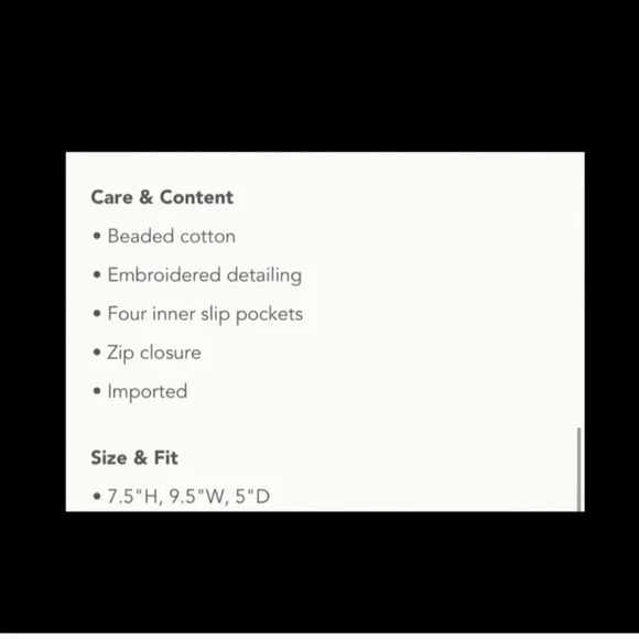 Anthropologie Beaded Cosmetic Bag. - Picture 8 of 9